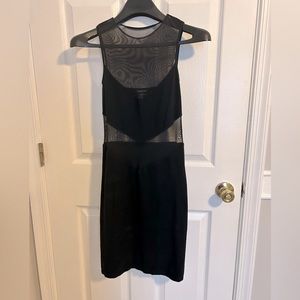 bebe black and mesh mini dress.